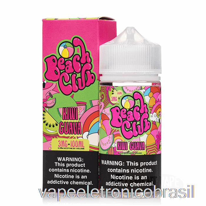 Vape Recarregável Kiwi Goiaba - Beach Club - 100ml 3mg